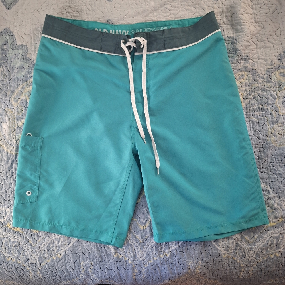 Old Navy Green Board Shorts Size 34